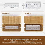 Desktop Cable Organizer With Woven Rattan-style Cord And A Covered Power Stripsocket Box