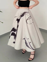 Vintage Three-layer Tulle Print Skirt