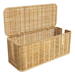 Desktop Cable Organizer With Woven Rattan-style Cord And A Covered Power Stripsocket Box