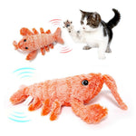 Electric Jumping Shrimp Cat Toy – USB Rechargeable Plush Lobster
