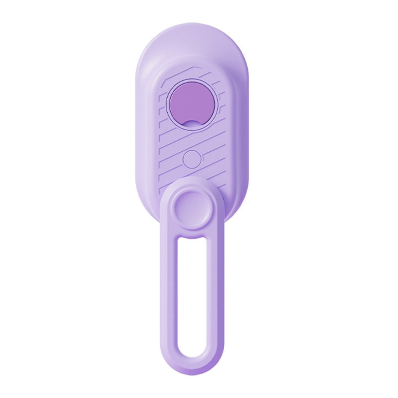 Electric steam pet brush in light purple with rounded body and bristle face