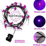 Guirnalda de luces LED de sauce de Halloween con motivos de murciélago y calabaza para decoración interior y exterior de fiestas y casas